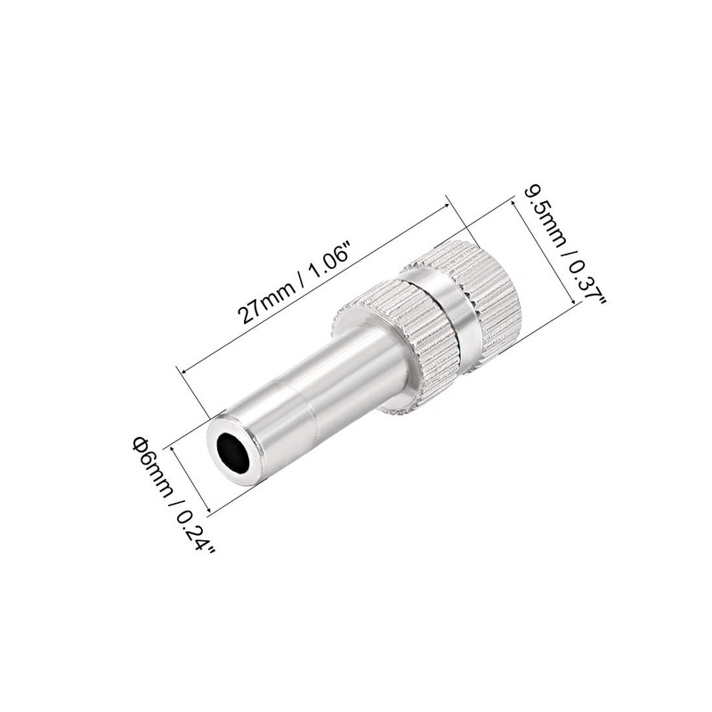 sourcing map Brass Fog Nozzle for 6 mm Plug Connection