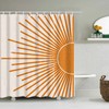 Mid Century Modern Shower Curtain, Abstract Minimalist Sun Aesthetic Bath