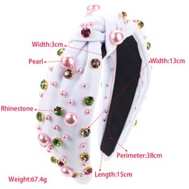 SLTXLNXH Light Luxury Headbands for Women - Women's Fashion Headband Pearl Rhinestone Jeweled Knotted Headband Hair Accessories Gifts For Women Girls
