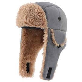 Connectyle - Gorro de lana para niños pequeños y niñas, con orejeras, gorro de invierno cálido y acrílico, Gris, 6-12 Meses