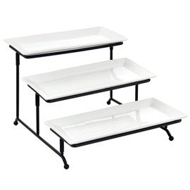 Elama Porcelain 3 Tier Rectangular Serveware Set (ELM-213)