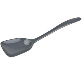 Gourmac Hutzler 11 Inch Melamine Flat-Front Spoon, Steel Gray