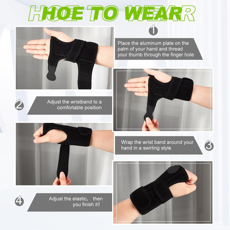 Shappy Bowling Wrist Support Brace with Thumb Spica Splint Right
