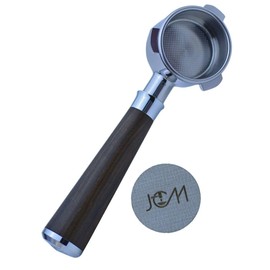 54mm Espresso Bottomless Portafilter 3 Ears Black Rosewood Handle – Fits 54mm Breville Espresso Machine – Includes Stainless Steel 18g Filter Basket & 1.7mm Puck Screen