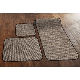 Prest-O-Fit Decorian 3 Piece RV Rug Set Peppercorn Black