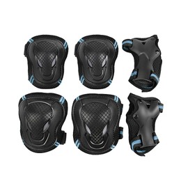 SENLINRUI Adults Knee Elbow Wrist Braces Pads Set Reflective Collision Avoidance Skate Roller Blading Skateboarding Biking Knee Braces Support Elbow Pads Wrist Protector Kneepad