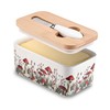 Fungi Fun Ceramic Mushroom Butter Dish with Lid and Knife,