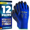S&R Work Gloves – 12 Pairs, Nylon with PU Coating,