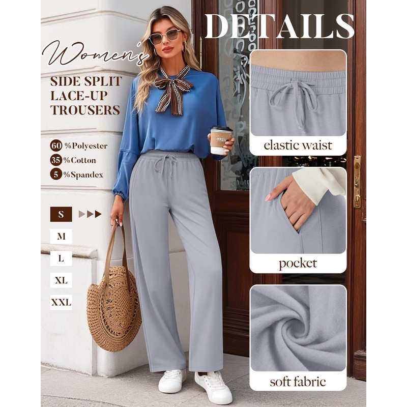 Oakgarden 4 Pack Women's Lounge Pants, Comfy Wide Leg Yoga