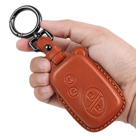 Tukellen for Lexus Key Fob Cover Leather with Keychain Compatible with 2005-2018 Lexus ES350 GS300 GS350 GS430 GS450h ISC IS250 IS350 LS460 LS600h Smart Remote-Brown