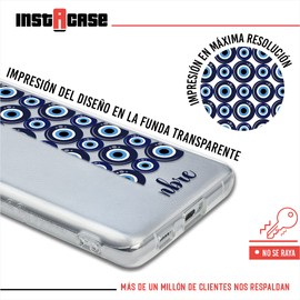 INSTACASE Funda para XZ1 Personalizada con Ojo Turco antigolpes, Case Personalizado para XZ1, Carcasa con Ojo Turco para XZ1, Protector de Ojo Turco Azul con Nombre para XZ1