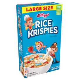 Kellogg's Rice Krispies, Breakfast Cereal, Original, Large Size, 18oz Box(Pack of 6)
