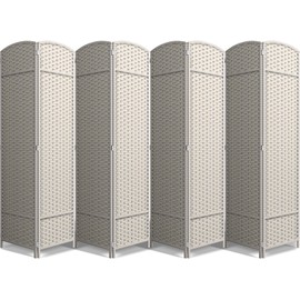 Sorbus 8 Panel Room Divider 6 ft. Tall - Privacy Screen, Extra Wide Double Hinged Panels, Mesh Hand-Woven Design, Partition Room Dividers and Folding Privacy Screens, Wall Divider for Room Separation