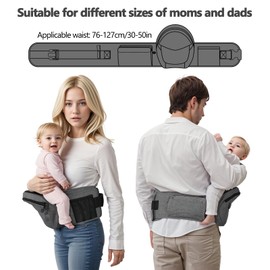 Ergonomic Hip Seat Baby Carrier with Waist Support, Lightweight Baby Hip Carriers from Newborn to Toddler, Adjustable Baby Waist Stool Seat for 6 Months Plus (Leopard Print)