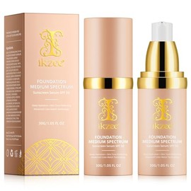NIFEISHI Pack De 2 Bases De Maquillaje 4 En 1, Base Lquida De Tono Medio Que Cambia De Color, Con Proteccin Solar Spf 50, Ideal Para Gimnasio,...     