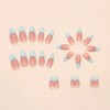 Yabonica 24Pcs Short Almond Press On Nails French Tip, Reusable