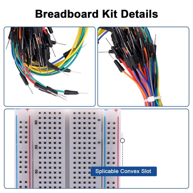 Combinable Splice Breadboard, 2 x 830 Holes Breadboard, 2 x