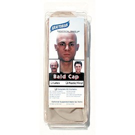 Graftobian Premium Plastic/Vinyl Bald Cap with Instructions, Off-white, One Size