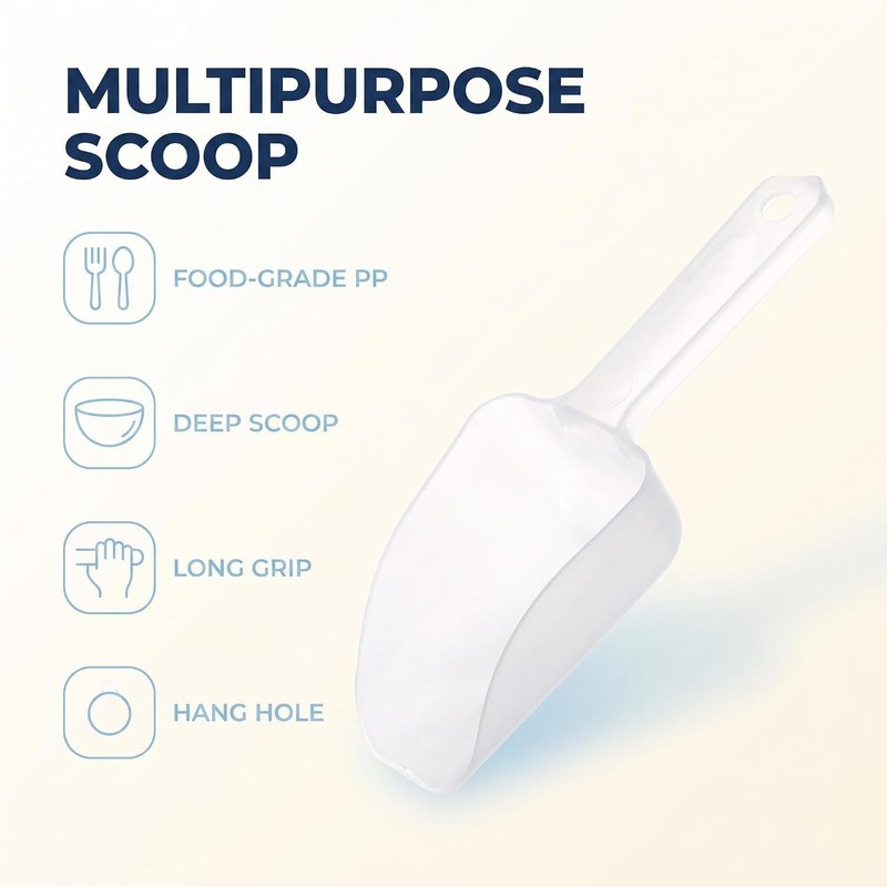 Plastic Ice Scoop, Kitchen Ice Scooper for Ice Maker Freezer