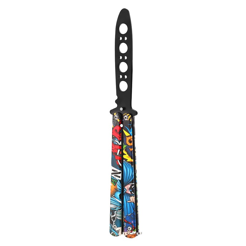 Butterfly Knife Trainer, 3Cr13 Steel Practice Trainer with Rounded Unsharpened