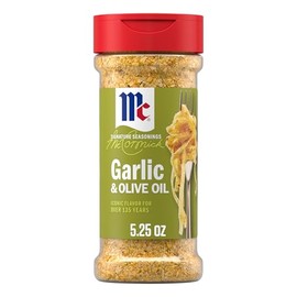 McCormick Seasoning, Garlic & Olive Oil, Signature Seasonings, Savory Blend of Bold Garlic & Rich Olive Oil, Shake On, For Pastas, Roasted Proteins, Vegetables, Sauces, Dressings & More, 5.25 oz
