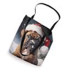 Boxer Puppy Dog Playing In Snow Christmas Tote Bag