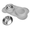 Double Pet Bowls Rustproof Stainless Steel Dog Water Food Bowls