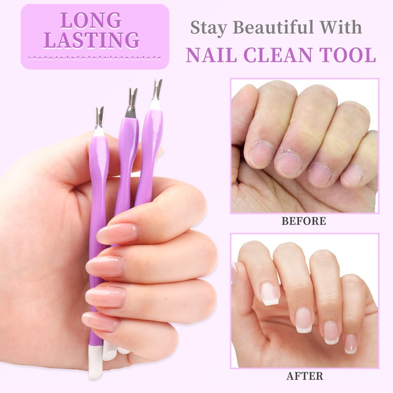 heemeei 50Pcs Nail Cuticle Trimmer Rubber Nail Cleaner, Plastic Handle