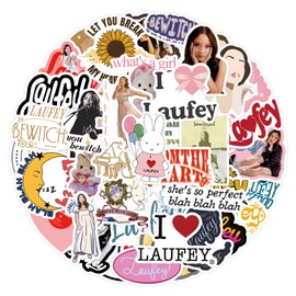 Yuyul 55Pcs Singer Laufey Stickers for Teens Girls Adults, Pop Jazz Singer Stickers Vinyl Waterproof Decals for Laptop Water Bottles Phone Guitar Notebook Luggage Scrapbook Skateboard