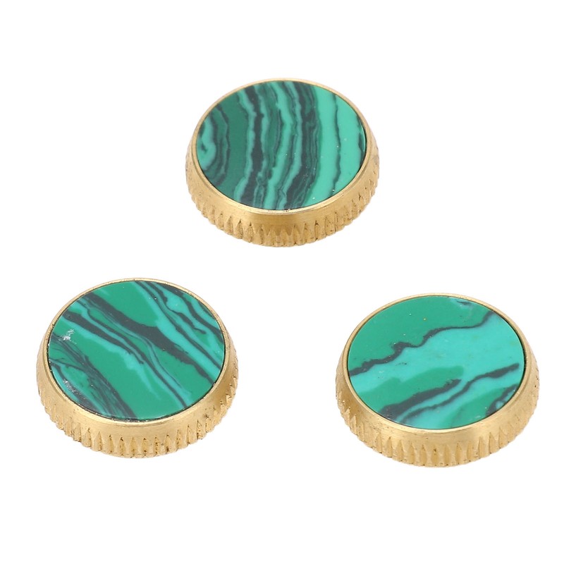 3 Pcs Trumpet Valve Cap Embedded Green Standard Metal Finger