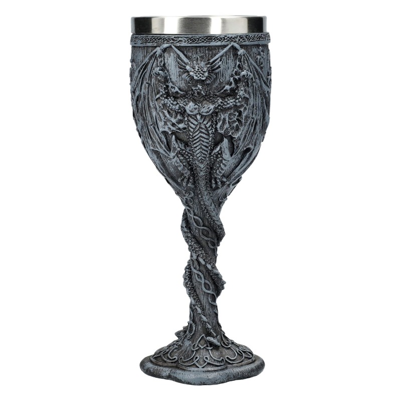 Gothic Goblet with Black Dragon - 19.5cm - Mystical Decoration