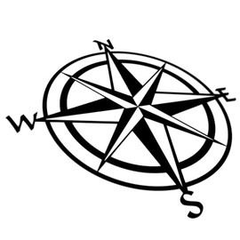 Compass Sticker Decal, Van Life, Car Bumper Sticker, Car Window Sticker, Bike Caravan Sticker, Funny Car Sticker, Camper Vinyl Decal (140mm x 140mm (LxH))