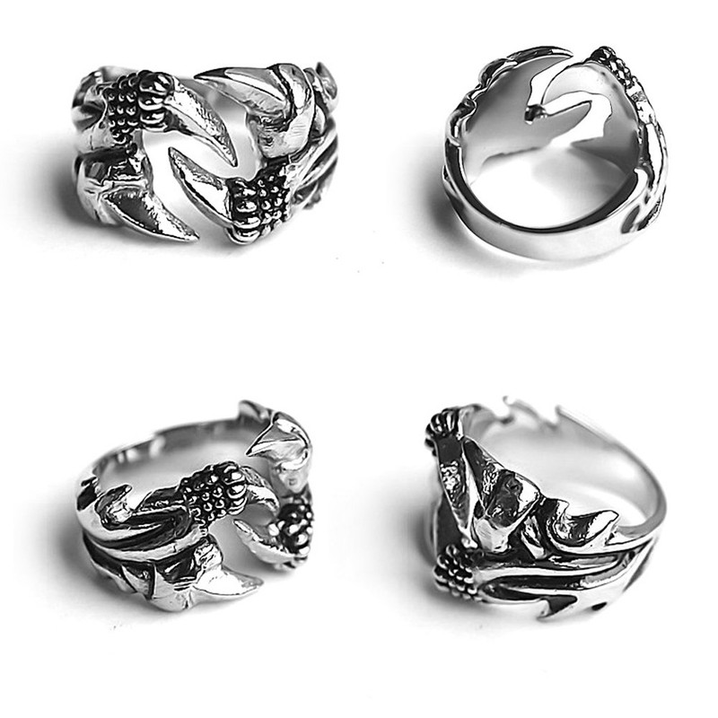 EQLEF Dragon Claw ring, Men Dragon Ring Wild Alondra Ring