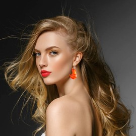 YUNXI 3D Cute Earrings Funny Red Lobster Ribs Imitation Food Ear Drop Earrings for Women (Shrimp)