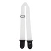 Perri's Leathers Ltd- Guitar Strap-Nylon- White- Leather Ends-Adjustable- For Acoustic/Electric/Bass
