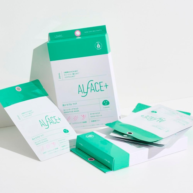 ALFACE Sensitive Mask, 4 Pieces, Skin Trouble Care, Smooth Mask,
