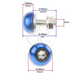 License Plate Bolt Blue Motorcycle Car Tag CNC Ring