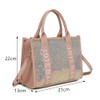 LeahWard Ladies Small Tote Bag, Embossed Text Design, Detachable Shoulder