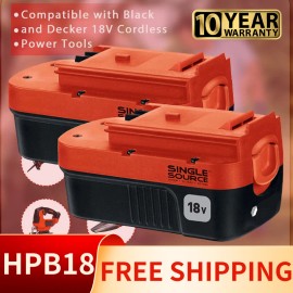For BLACK AND DECKER 2 Pack 18V for Black and Decker HPB18 18 Volt 4.5Ah Battery HPB18-OPE 244760-00A