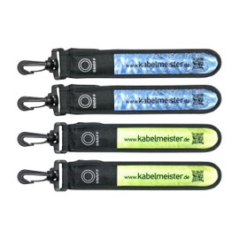 Kabelmeister LED Light Strip/Flashing Light with Mounting Hooks – Reflective – 2 x Green/Yellow and 2 x Blue