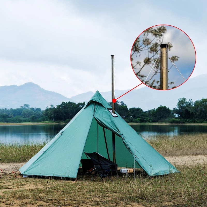 TrekRevive Titanium/Stainless Steel Rollable Chimney Pipe, Lightweight and Portable, DIY