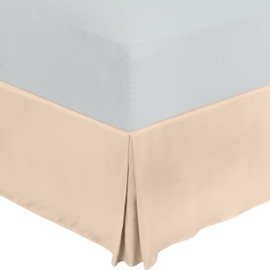 Utopia Bedding Valance Sheet Double - Soft Brushed Polyester-Microfibre - Pleated - Fits Under the Mattress & Down to the Floor - Base Bed Skirt (Beige)