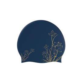 Womens Swimming Cap, Swim Cap Long Hair, Teen Girls Swim Hat (Navy Blue)