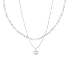 S925 Sterling Silver Women Natural Pearl Choker Necklaces Pendant Necklace with Pearl, Elegant Jewelry Gifts for Girlfriend, Wife, Birthday, Christmas, Wedding, Mother’s Day