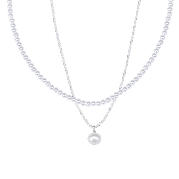 S925 Sterling Silver Women Natural Pearl Choker Necklaces Pendant Necklace