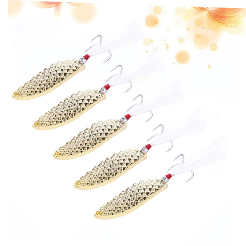 KOMBIUDA 5 Pcs Metal Bowl Fishing Bait Pineapple Texture Lure