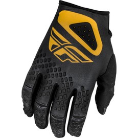 Fly Racing Youth Kinetic Center Gloves (Black/Gold, Youth Large)