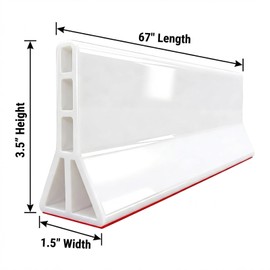 3.5" High Collapsible Shower Threshold Water Dam 98"Shower Water Splash Guard Shower Threshold Barrier Water Stopper To Keep Water In Shower Dry And Wet Bathroom