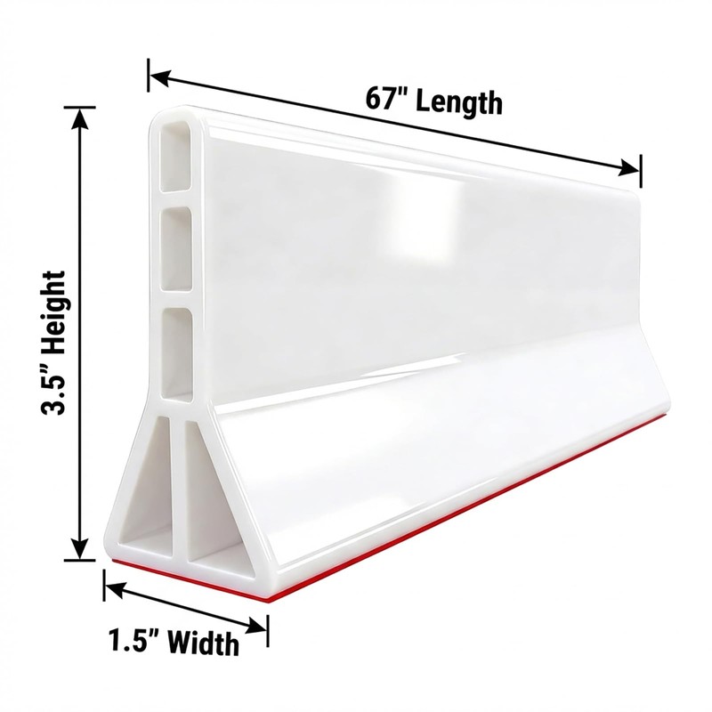 3.5" High Collapsible Shower Threshold Water Dam 98"Shower Water Splash