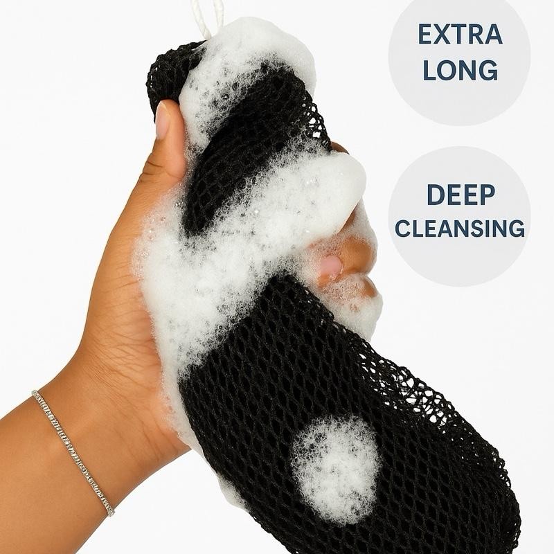 Luxe African Net Sponge Smooth Personal Bath:_Snow blanco